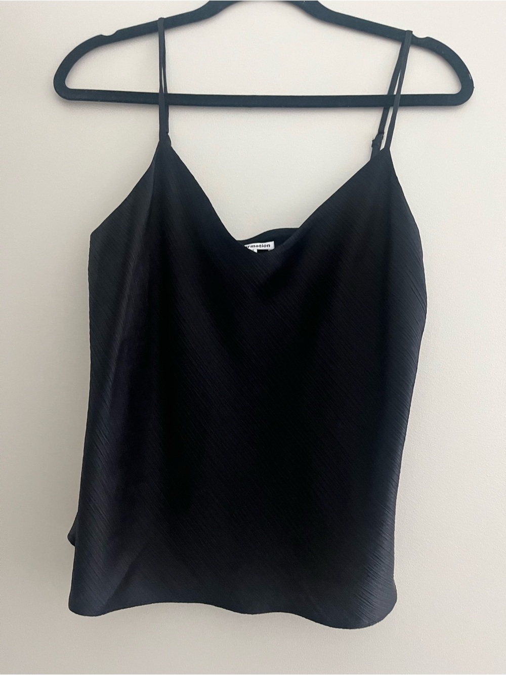 Reformation Black Satin Spaghetti-Strap Cami